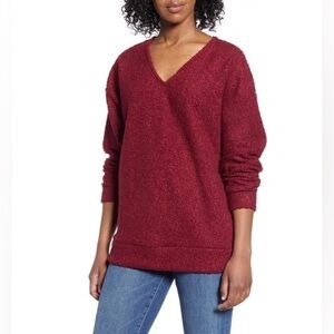 CASLON teddy v neck sweater